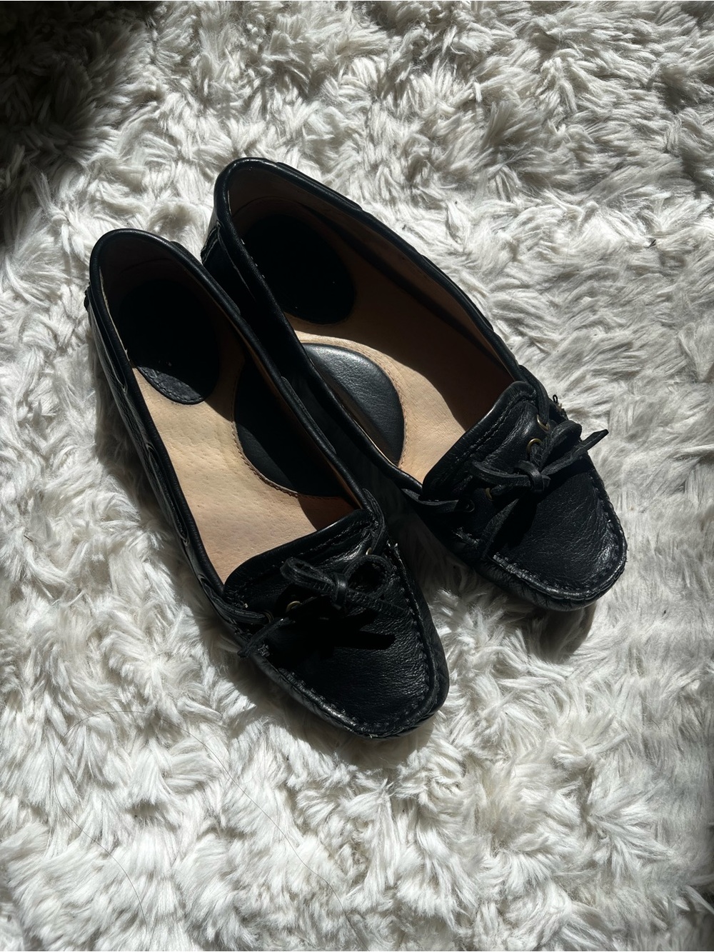 Frye black leather Reagan campus driver loafers size 6